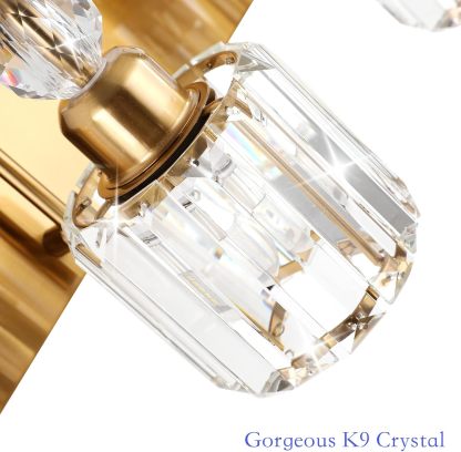 Brass Gold Vanity Lights for Bathroom 4-Lights Brass Gold Crystal Bathroom Vanity Lights Over Mirror Modern Crystal Bathroom Wall Lighting Fixtures