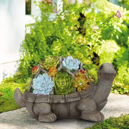 11.5 Inch Solar Garden Statues Turtle Figurine Lights for Outside Garden Decor, Yard Decorations Outdoor Housewarming Gifts