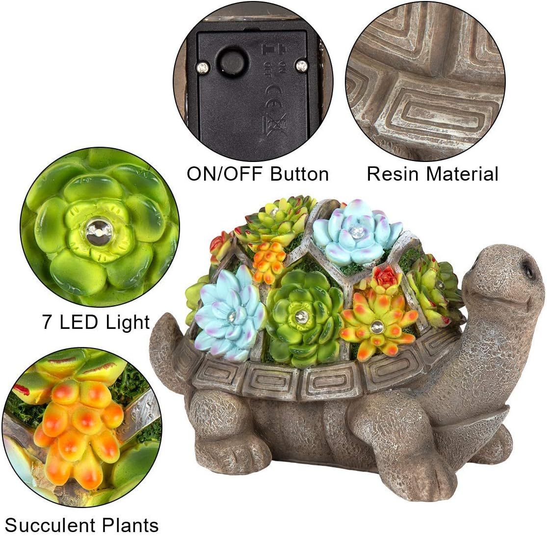 11.5 Inch Solar Garden Statues Turtle Figurine Lights for Outside Garden Decor, Yard Decorations Outdoor Housewarming Gifts