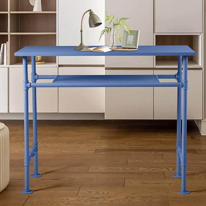 High Bar Table-Modern Narrow Patio Table-Metal Tall Pub Table