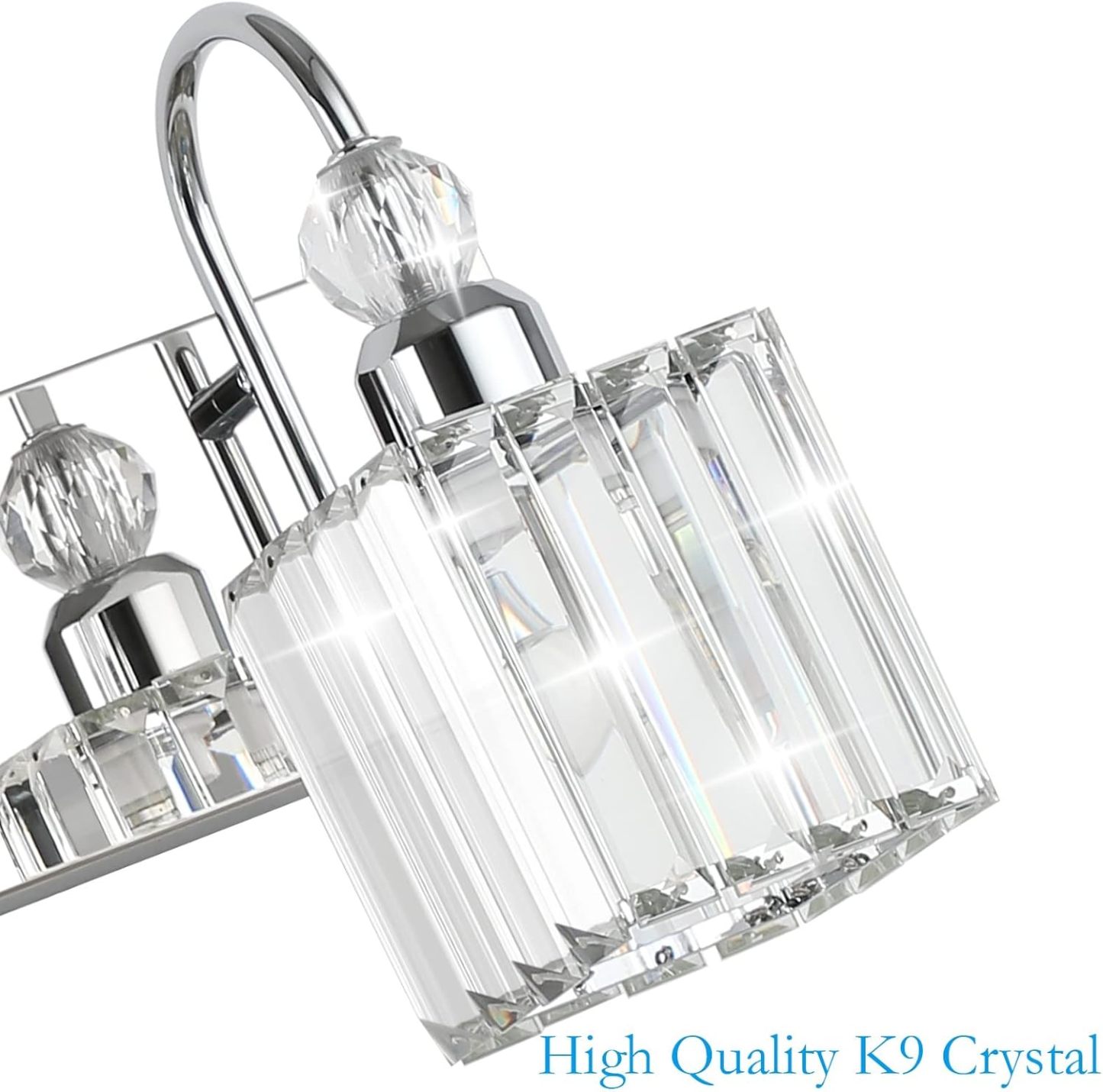 Chrome Crystal Vanity Light for Bathroom 4-Lights 31.5'' Modern Bathroom Wall Lighting Modern Chrome Bathroom Vanity Lighting Over Mirror