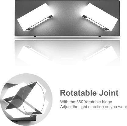 2 Lights Black Modern Bathroom Vanity Light Acrylic LED Modern Black Bathroom Wall Lighting Fixtures