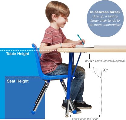 School Stack Chair, Stacking Student Seat with Chromed Steel Legs and Ball Glides