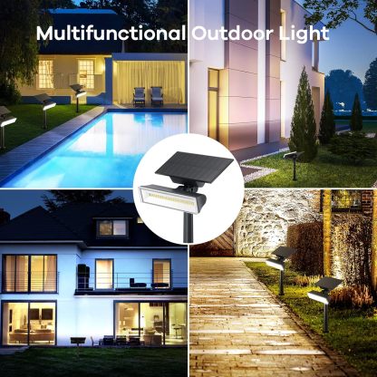 Solar Spot Lights, Upgraded 54 LEDs Daylight Solar Outdoor Lights 4 Pack