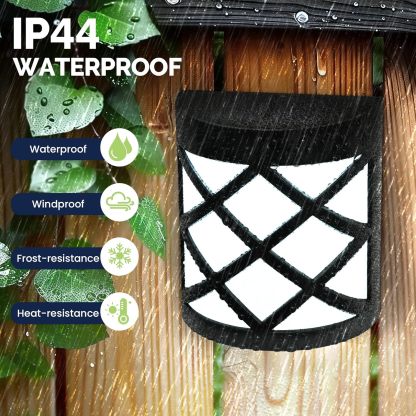 8 Pack Solar Fence Lights, Solar Deck Lights, Waterproof Auto Decorative Outdoor Solar Wall Lights for Deck, Patio, Stairs, Yard, Path and Driveway (Cold White)