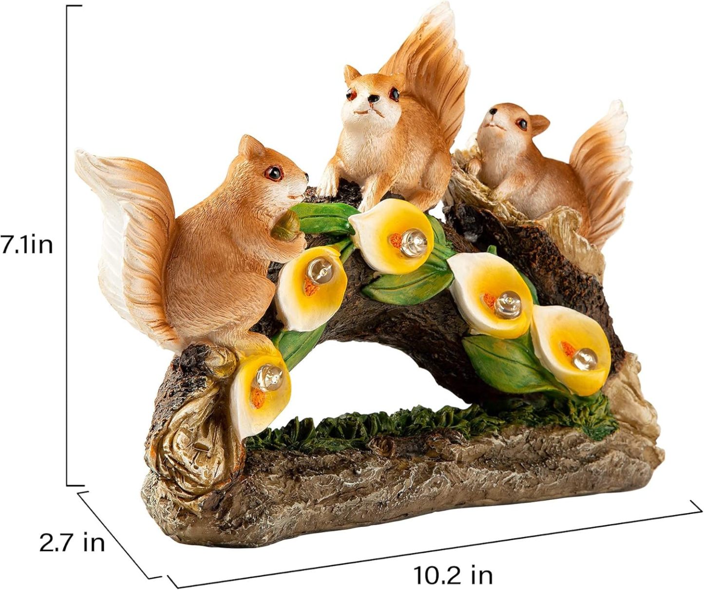 Solar Garden Statues Cute Squirrel Figurine Lights for Outside, Yard Decorations Outdoor
