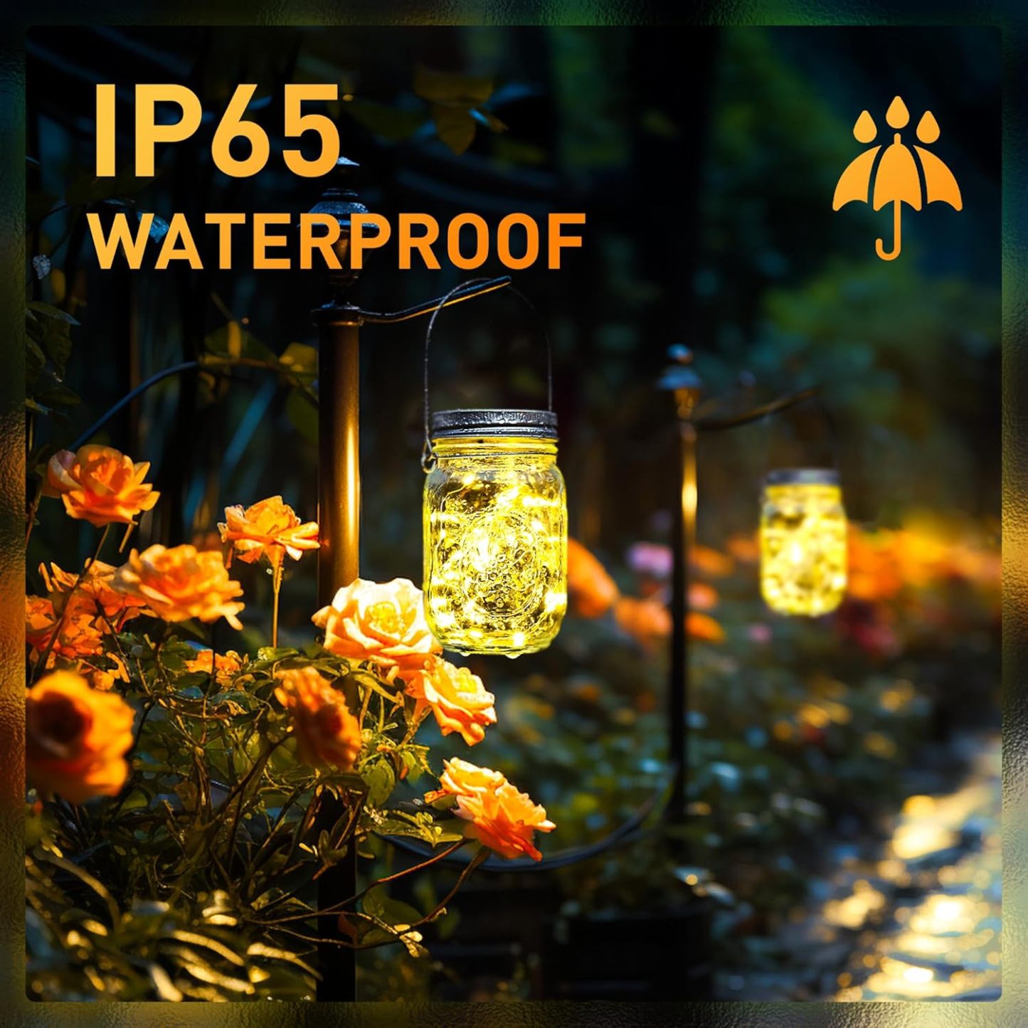 Solar Mason Jar Lights, 12 Pack 30 Led String Fairy Lights Garden Lights Outdoor Waterproof Metal Lid Hanging Solar Lanterns for Outdoor, Garden, Patio, Lawn, Balcony Decoration