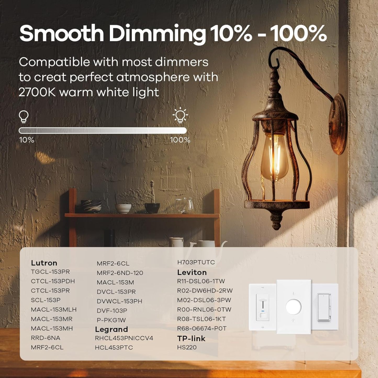 Edison Light Bulbs Dimmable, 60W Equivalent E26 Vintage Edison LED Light Bulbs 6 Packs