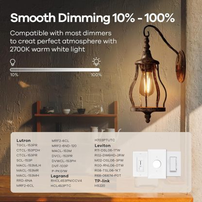 Edison Light Bulbs Dimmable, 60W Equivalent E26 Vintage Edison LED Light Bulbs 6 Packs