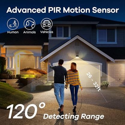 Solar Outdoor Lights, Motion Sensor Solar Spot Lights Outdoor, 3 Modes IP67 Waterproof 2 PACK