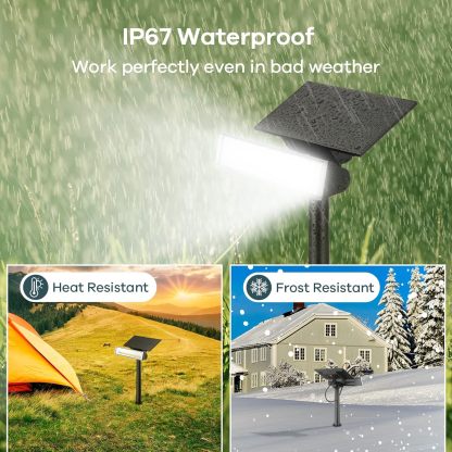 Solar Spot Lights, Upgraded 54 LEDs Daylight Solar Outdoor Lights 4 Pack
