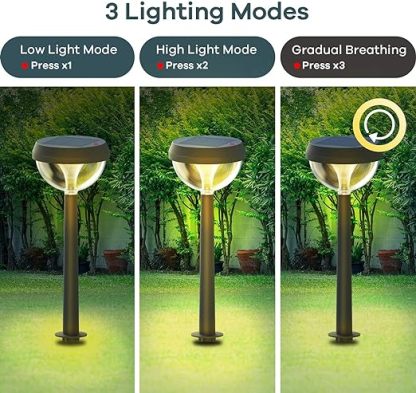 Solar Pathway Lights 8 Pack, Solar Outdoor Lights Warm White, Solar Path Lights for Outside Waterproof