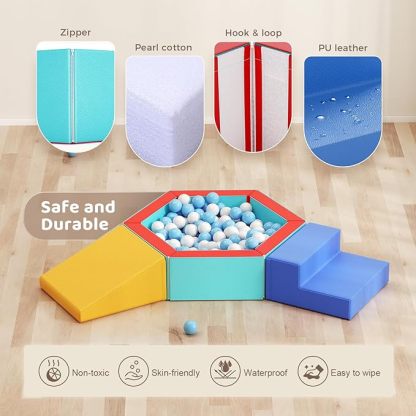 Foam Climbing Blocks with Ball Pit, Soft Play Climbing for Toddlers