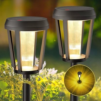 Solar Pathway Lights 2 Pack, Christmas Decorations, Bright LED Solar Lights Waterproof