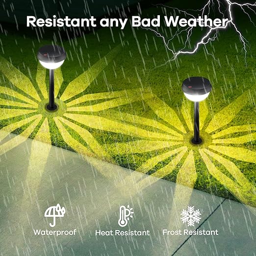 Solar Pathway Lights 8 Pack, Super Bright Solar Outdoor Lights, Waterproof Backyard Lighting Solar Path Lights