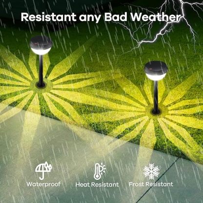 Solar Pathway Lights 8 Pack, Super Bright Solar Outdoor Lights, Waterproof Backyard Lighting Solar Path Lights