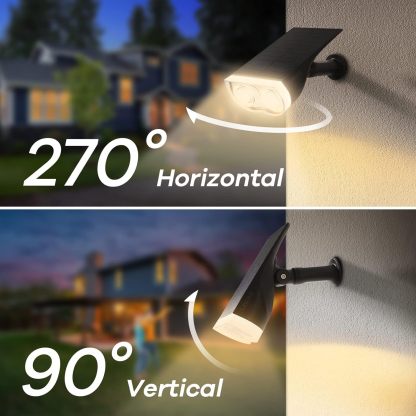 Solar Outdoor Lights, Solar Lights Outdoor Waterproof IP67, 2-in-1 Solar Spot Lights Outdoor 4 Pack