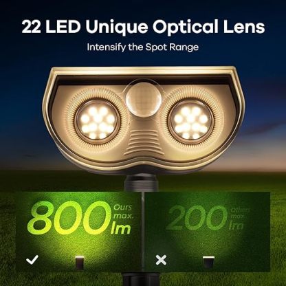 Solar Outdoor Lights, Motion Sensor Solar Spot Lights Outdoor, 3 Modes IP67 Waterproof 2 PACK