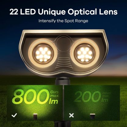Solar Outdoor Lights, Solar Lights Outdoor Waterproof IP67, 2-in-1 Solar Spot Lights Outdoor 4 Pack