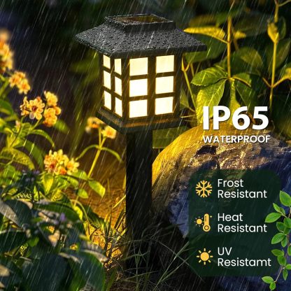 Solar Outdoor Lights,12 Pack LED Solar Lights Outdoor Waterproof, Solar Walkway Lights Maintain 10 Hours of Lighting for Your Garden