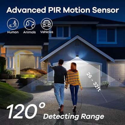 Solar Outdoor Lights, Motion Sensor Solar Spot Lights Outdoor, 3 Modes IP67 Waterproof 2 PACK
