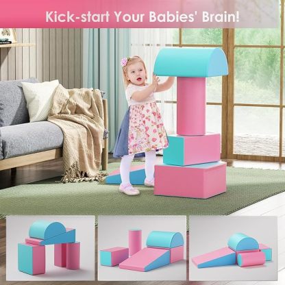 Climb and Crawl Activity Play Set, Soft Foam Climber 5-Piece Sets Crawl and Climb Foam