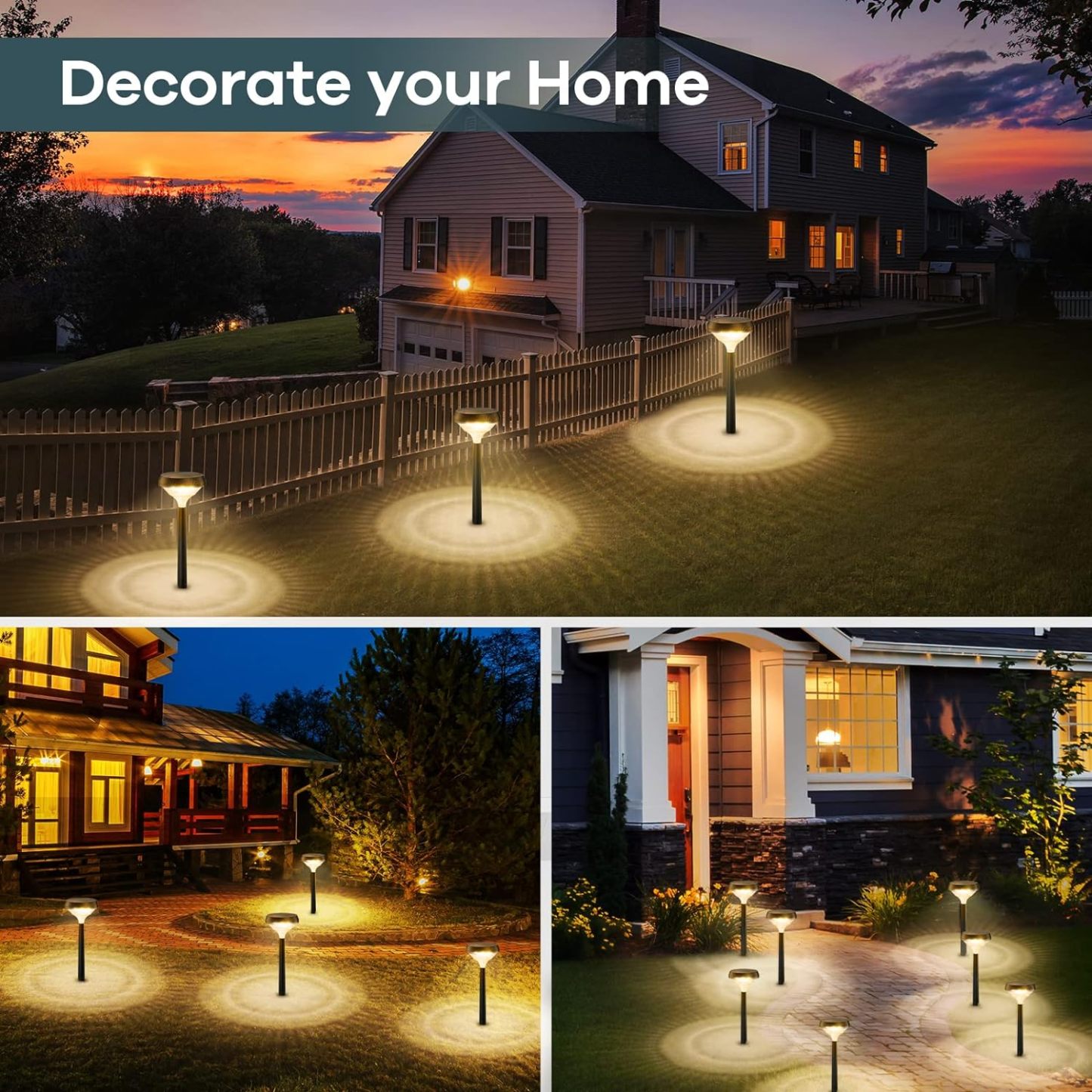 Solar Pathway Lights Outdoor 8 Pack, Solar Lights Outdoor, Warm White Solar Path Lights Waterproof