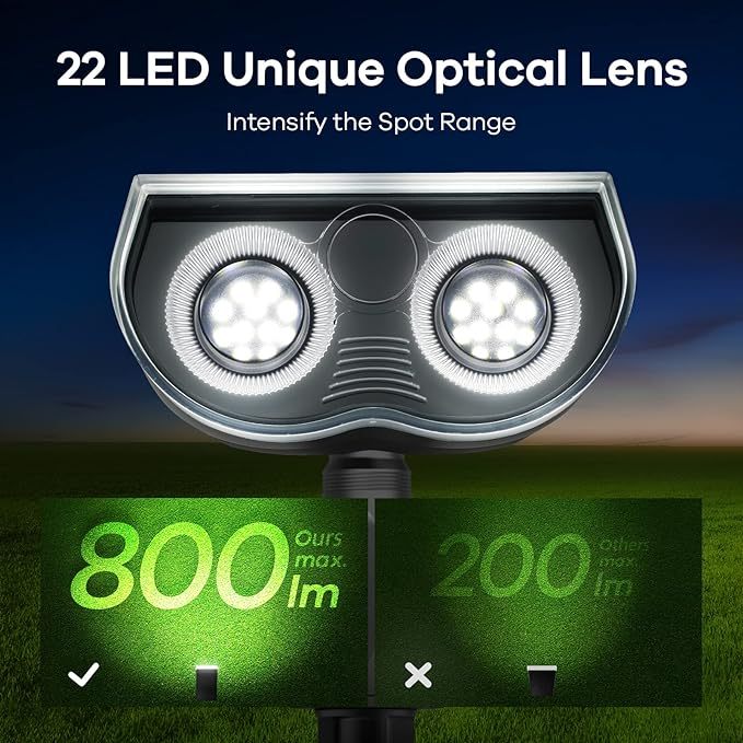 Solar Outdoor Lights, Solar Lights for Outside Waterproof IP67, 2-in-1 Solar Spot Lights Outdoor, 4 Pack