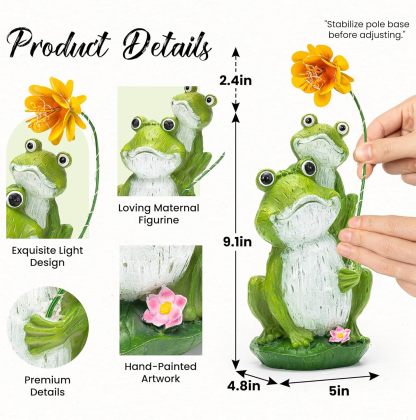 Solar Garden Statues Loving Frog Garden Decor Figurine Lights for Outside, Yard Decorations Outdoor Patio Decor