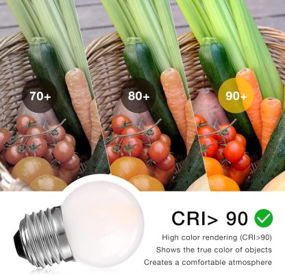 G40 Low Watt Small Led Light Bulbs 1.5w Small Edison Filament Led Bulbs 15 Watt Equivalent E26 Standard Base Warm White 2700K 150 Lumen for Bedroom Bathroom Wall Sconces Table Lamp, 2 Pack