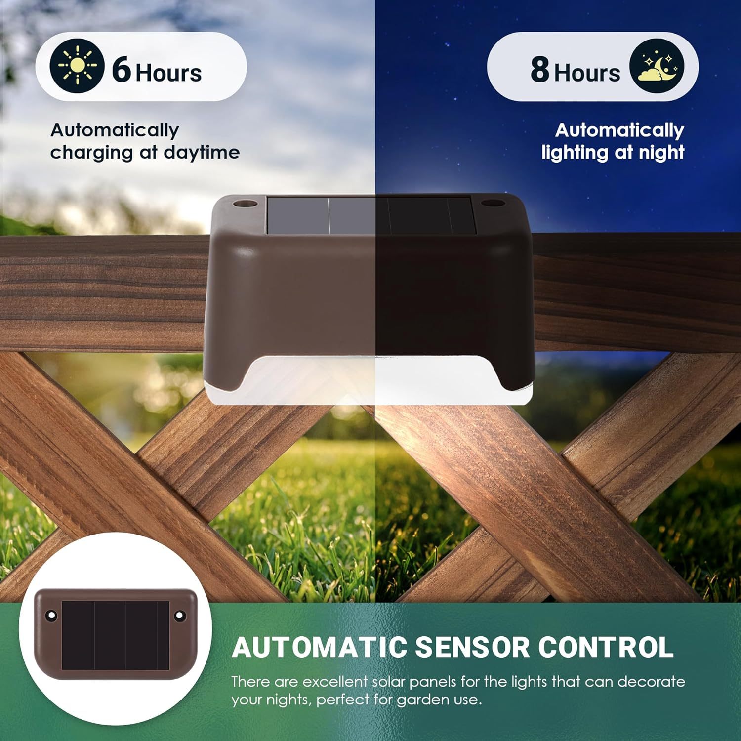 12 Pcs Solar Deck Lights, Bronze Finished Waterproof Led Solar Lamp for Outdoor Pathway, Yard, Patio, Stairs, Step and Fences. (Cool White)