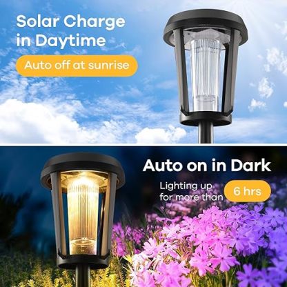 Solar Pathway Lights 2 Pack, Christmas Decorations, Bright LED Solar Lights Waterproof