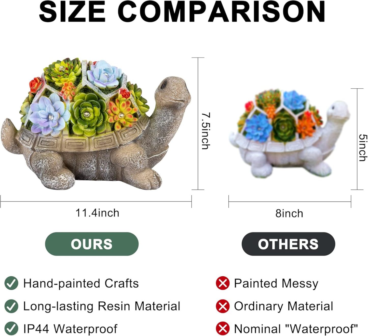 11.5 Inch Solar Garden Statues Turtle Figurine Lights for Outside Garden Decor, Yard Decorations Outdoor Housewarming Gifts