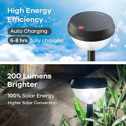 Solar Pathway Lights 8 Pack, Super Bright Solar Outdoor Lights, Waterproof Backyard Lighting Solar Path Lights