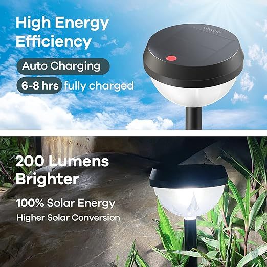 Solar Pathway Lights 8 Pack, Super Bright Solar Outdoor Lights, Waterproof Backyard Lighting Solar Path Lights