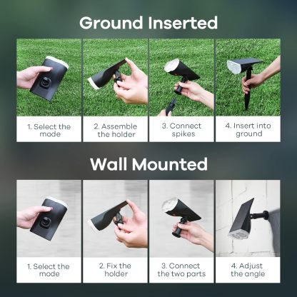 Solar Outdoor Lights, Motion Sensor Solar Spot Lights Outdoor, 3 Modes IP67 Waterproof 2 PACK