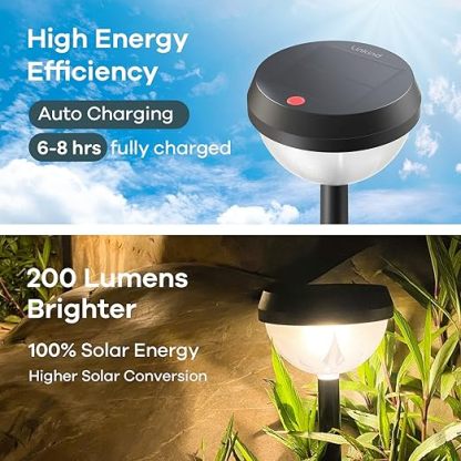 Solar Pathway Lights 8 Pack, Super Bright Solar Outdoor Lights, Waterproof Backyard Lighting Solar Path Lights