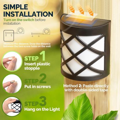 8 Pack Solar Fence Lights, Solar Deck Lights, Waterproof Auto Decorative Outdoor Solar Wall Lights for Deck, Patio, Stairs, Yard, Path and Driveway (Cold White)