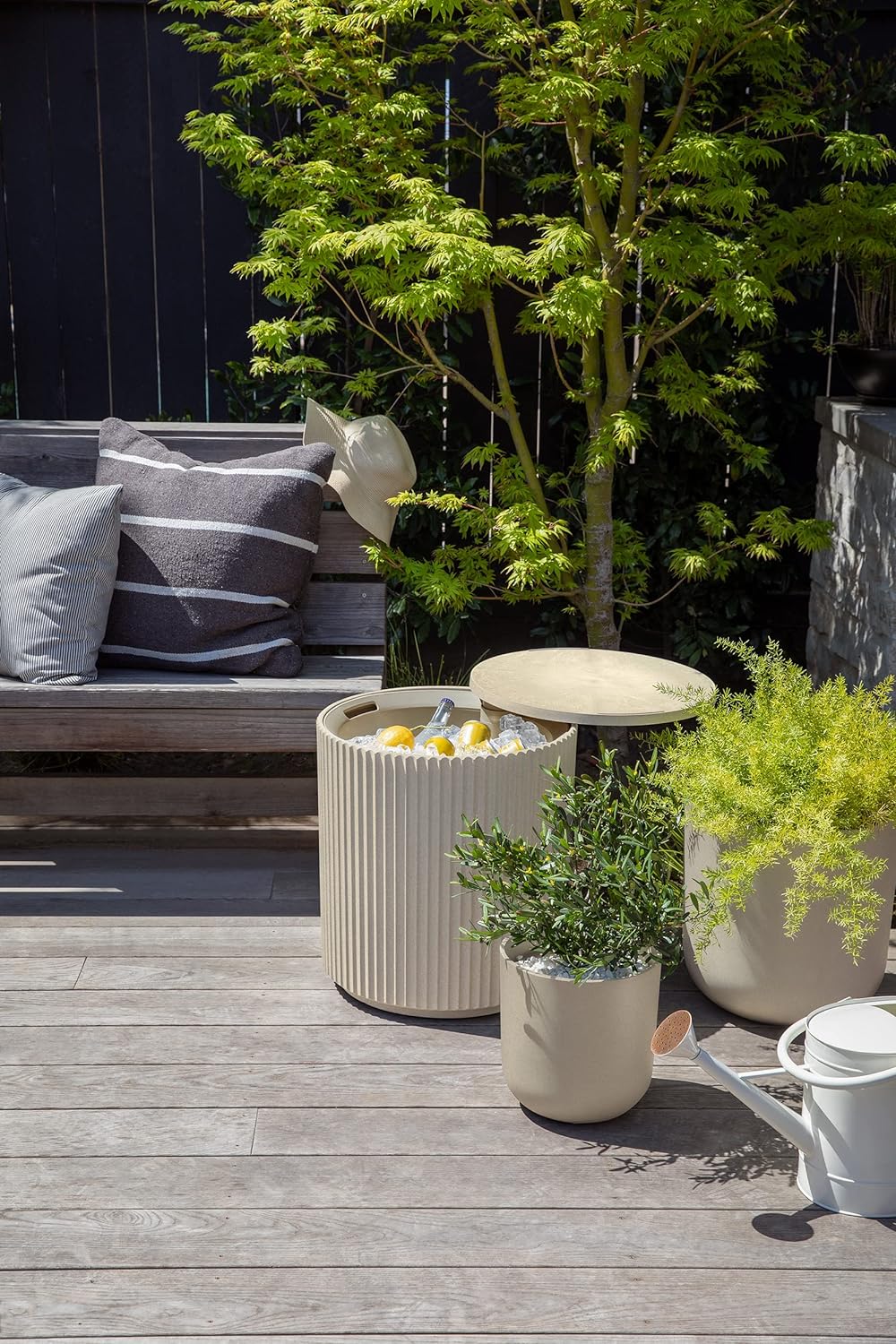 Outdoor Cooler Side Table - 2 in 1 - Designed for use as Outdoor Side Table