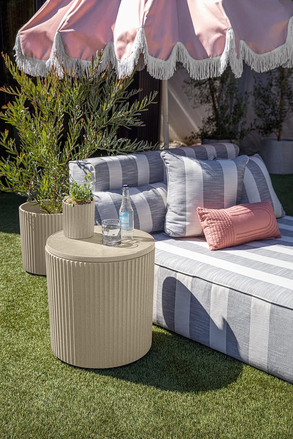 Outdoor Cooler Side Table - 2 in 1 - Designed for use as Outdoor Side Table