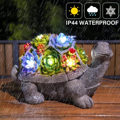 11.5 Inch Solar Garden Statues Turtle Figurine Lights for Outside Garden Decor, Yard Decorations Outdoor Housewarming Gifts