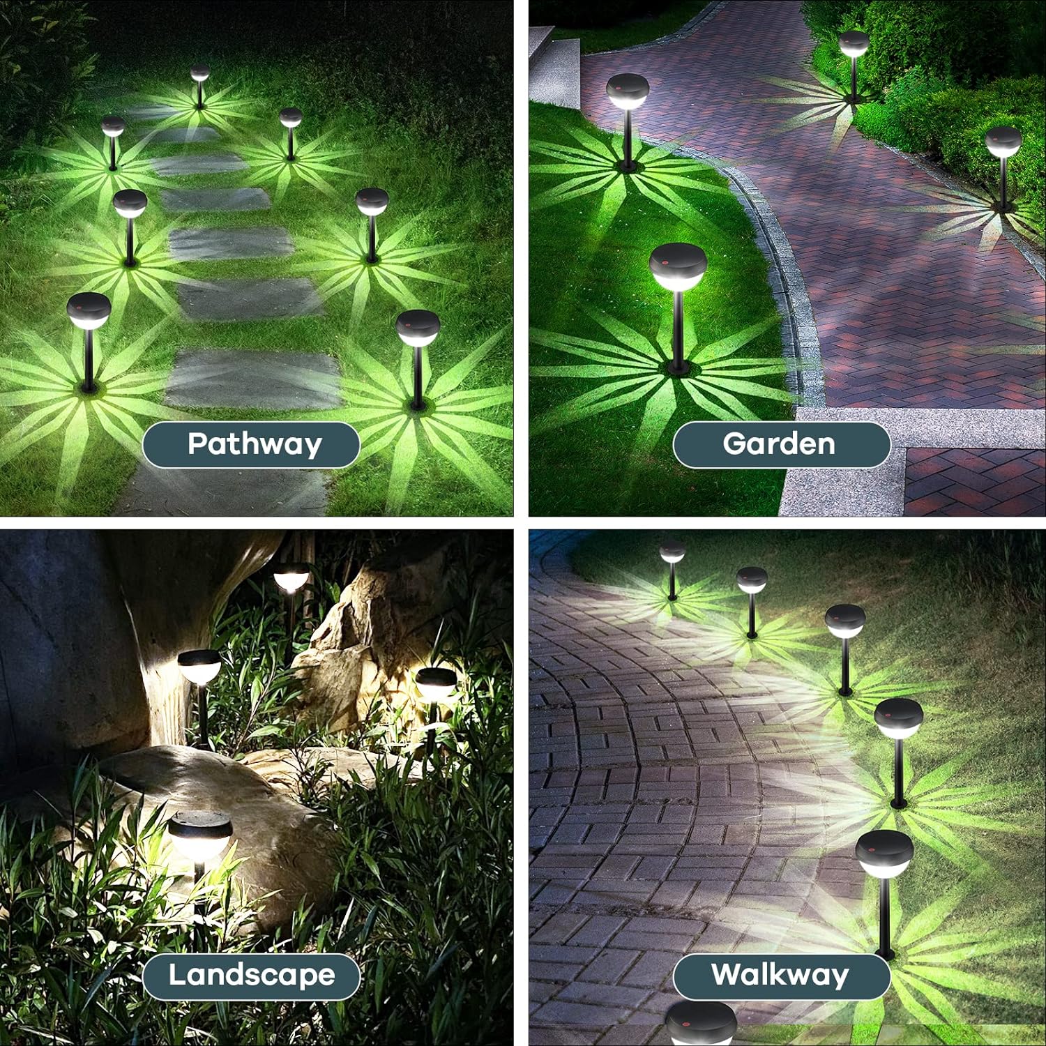 Solar Pathway Lights 8 Pack, Super Bright Solar Outdoor Lights, Waterproof Backyard Lighting Solar Path Lights