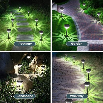 Solar Pathway Lights 8 Pack, Super Bright Solar Outdoor Lights, Waterproof Backyard Lighting Solar Path Lights