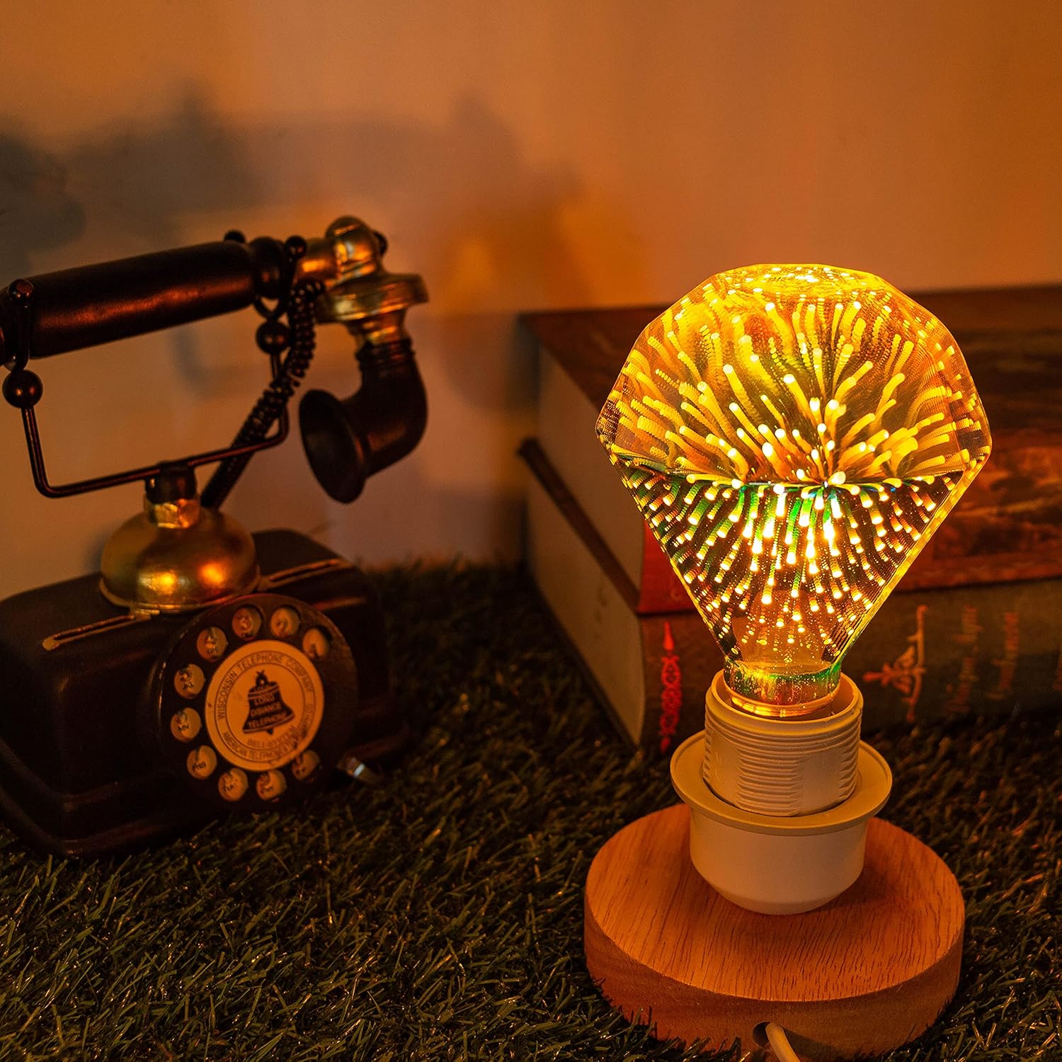 3D Fireworks Light Bulb Decorative LED Bulb E26 Base Edison Bulb Light for Holiday Christmas Decoration Bar Glass LED Lamp