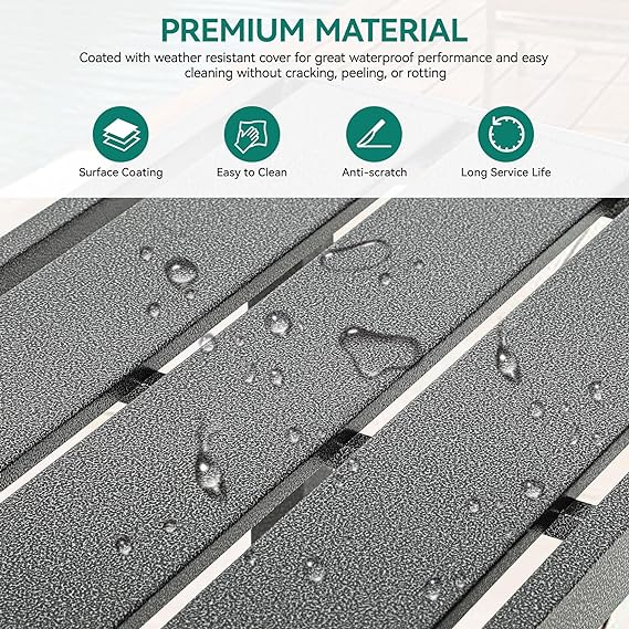 Outdoor Bar Table, 39" Narrow Bar Table, Durable Bar Height Table for Balcony, Patio, Garden, Yard, Poolside, Silver