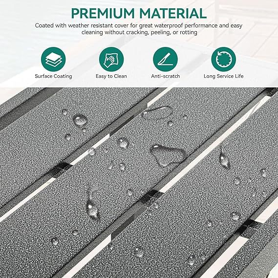 Outdoor Bar Table, 39" Narrow Bar Table, Durable Bar Height Table for Balcony, Patio, Garden, Yard, Poolside, Silver