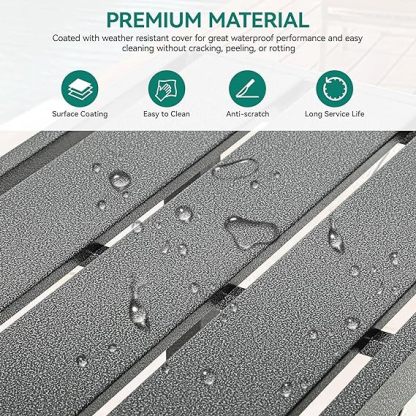 Outdoor Bar Table, 39" Narrow Bar Table, Durable Bar Height Table for Balcony, Patio, Garden, Yard, Poolside, Silver