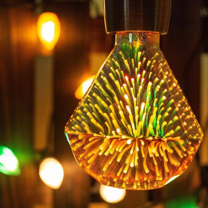 3D Fireworks Light Bulb Decorative LED Bulb E26 Base Edison Bulb Light for Holiday Christmas Decoration Bar Glass LED Lamp