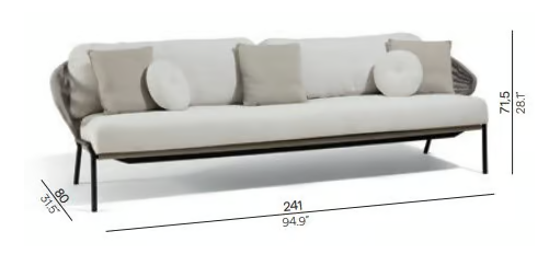 Home Furniture Lying Garden Sofa Elegant Outdoor Cushioned Sofa