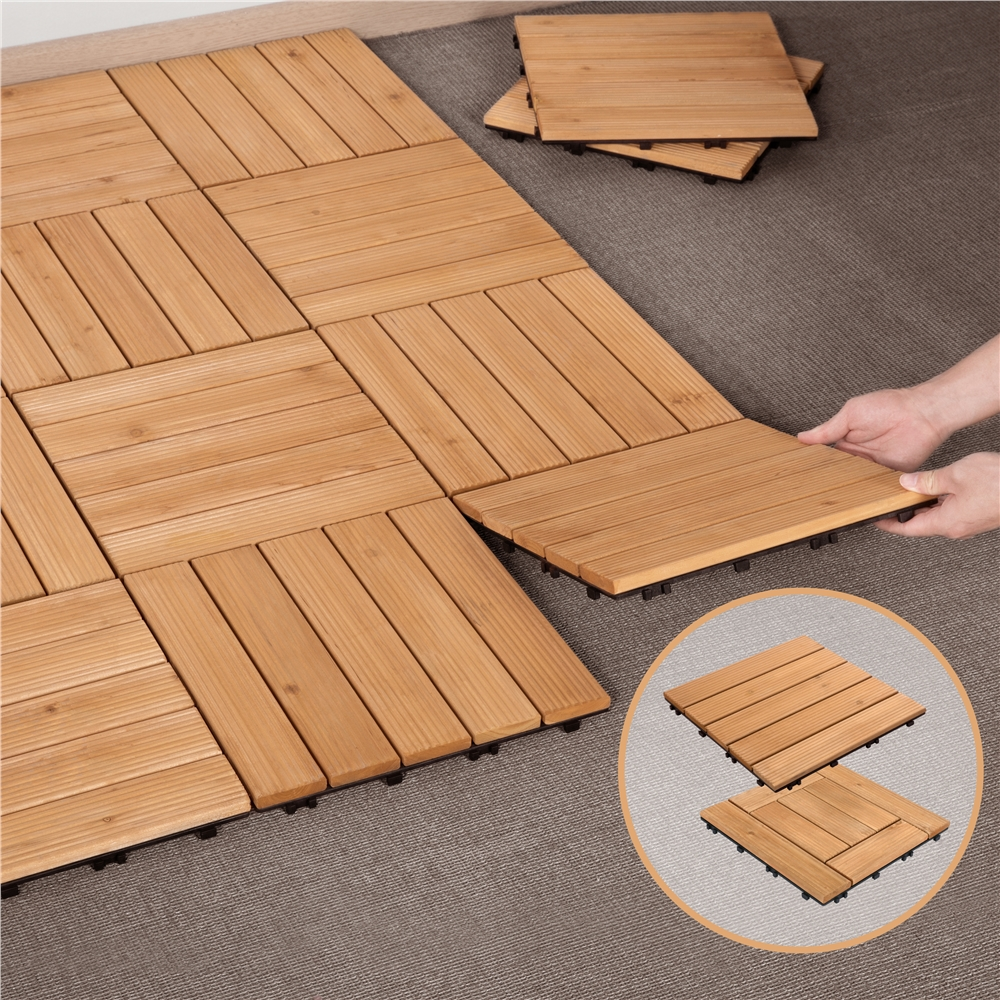 Pack of 27 Wood Flooring Tiles 12''x 12''